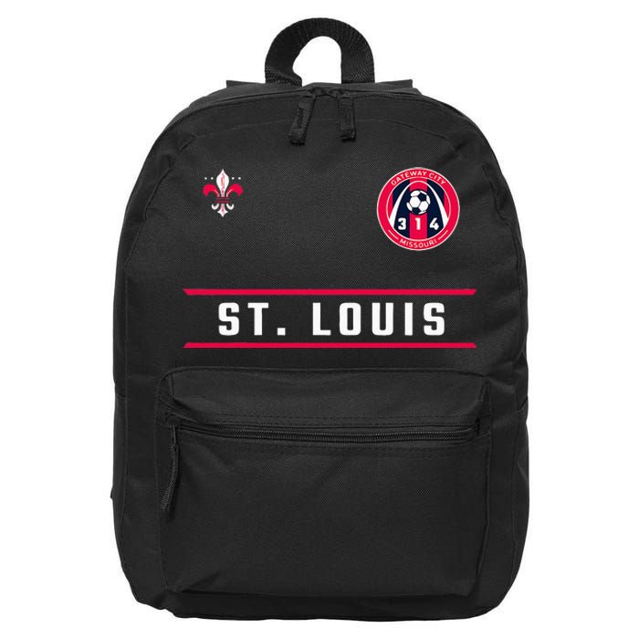 St Louis Gateway Arch Skyline 314 Fleur De Lis Badge Banner 16 in Basic Backpack