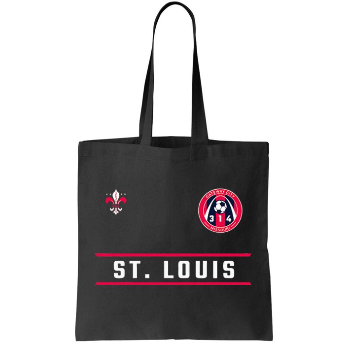 St Louis Gateway Arch Skyline 314 Fleur De Lis Badge Banner Tote Bag