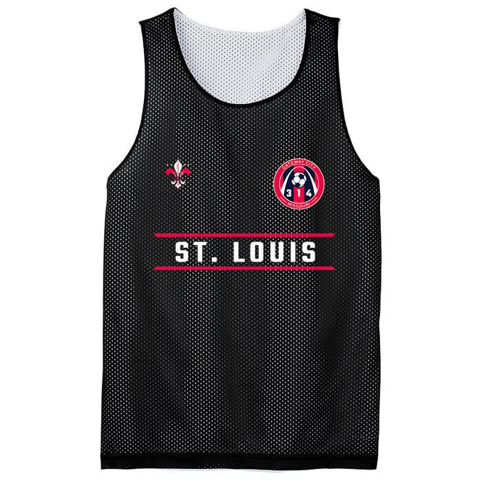 St Louis Gateway Arch Skyline 314 Fleur De Lis Badge Banner Mesh Reversible Basketball Jersey Tank
