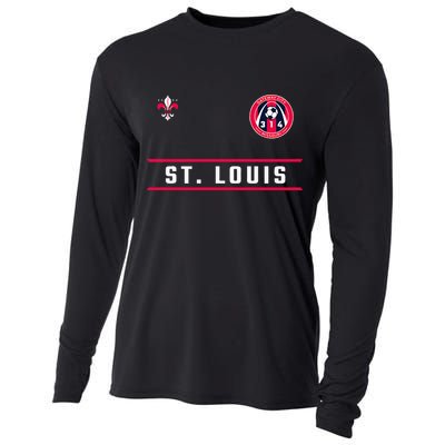 St Louis Gateway Arch Skyline 314 Fleur De Lis Badge Banner Cooling Performance Long Sleeve Crew