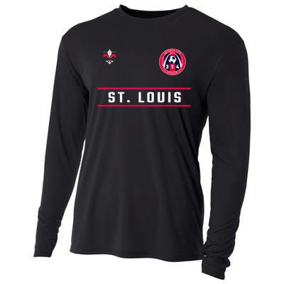 St Louis Gateway Arch Skyline 314 Fleur De Lis Badge Banner Cooling Performance Long Sleeve Crew