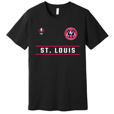 St Louis Gateway Arch Skyline 314 Fleur De Lis Badge Banner Premium T-Shirt