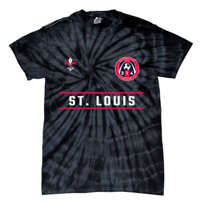 St Louis Gateway Arch Skyline 314 Fleur De Lis Badge Banner Tie-Dye T-Shirt