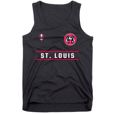 St Louis Gateway Arch Skyline 314 Fleur De Lis Badge Banner Tank Top