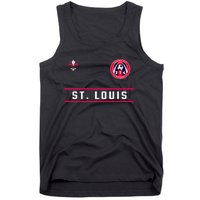 St Louis Gateway Arch Skyline 314 Fleur De Lis Badge Banner Tank Top