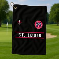 St Louis Gateway Arch Skyline 314 Fleur De Lis Badge Banner Golf Towel