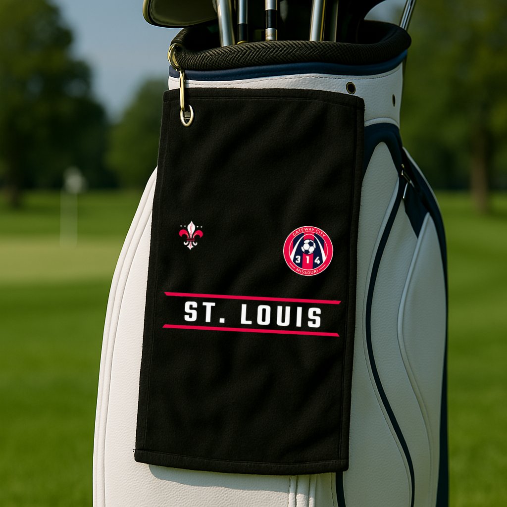 St Louis Gateway Arch Skyline 314 Fleur De Lis Badge Banner Golf Towel