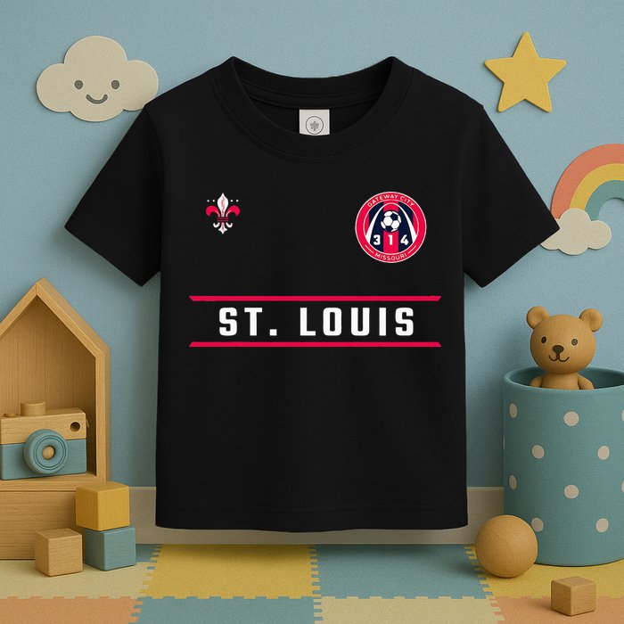 St Louis Gateway Arch Skyline 314 Fleur De Lis Badge Banner Toddler T-Shirt