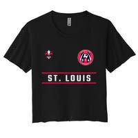 St Louis Gateway Arch Skyline 314 Fleur De Lis Badge Banner Crop Top