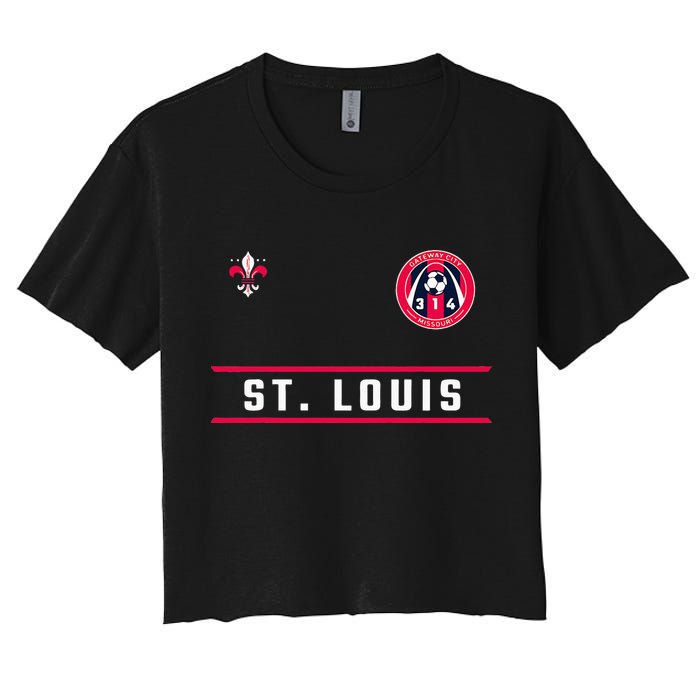 St Louis Gateway Arch Skyline 314 Fleur De Lis Badge Banner Crop Top