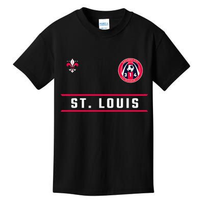 St Louis Gateway Arch Skyline 314 Fleur De Lis Badge Banner Kids T-Shirt