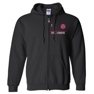 St Louis Gateway Arch Skyline 314 Fleur De Lis Badge Banner Full Zip Hoodie