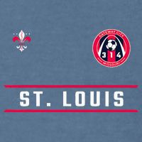 St Louis Gateway Arch Skyline 314 Fleur De Lis Badge Banner Garment-Dyed Sweatshirt