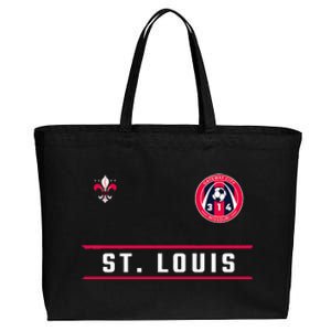 St Louis Gateway Arch Skyline 314 Fleur De Lis Badge Banner Cotton Canvas Jumbo Tote