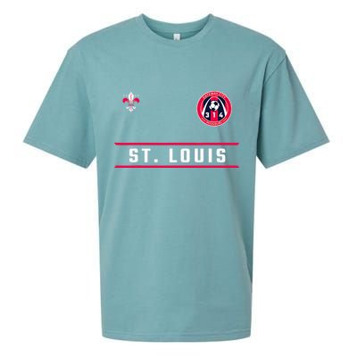 St Louis Gateway Arch Skyline 314 Fleur De Lis Badge Banner Sueded Cloud Jersey T-Shirt