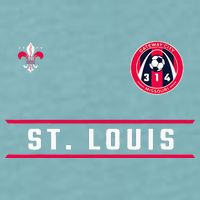 St Louis Gateway Arch Skyline 314 Fleur De Lis Badge Banner Sueded Cloud Jersey T-Shirt
