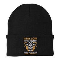 Stay Low Go Fast Kill First Die Last One Shot One Kill No Luck All Skill Knit Cap Winter Beanie