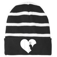 Snail Lover Gift Striped Beanie with Solid Band