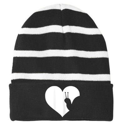 Snail Lover Gift Striped Beanie with Solid Band