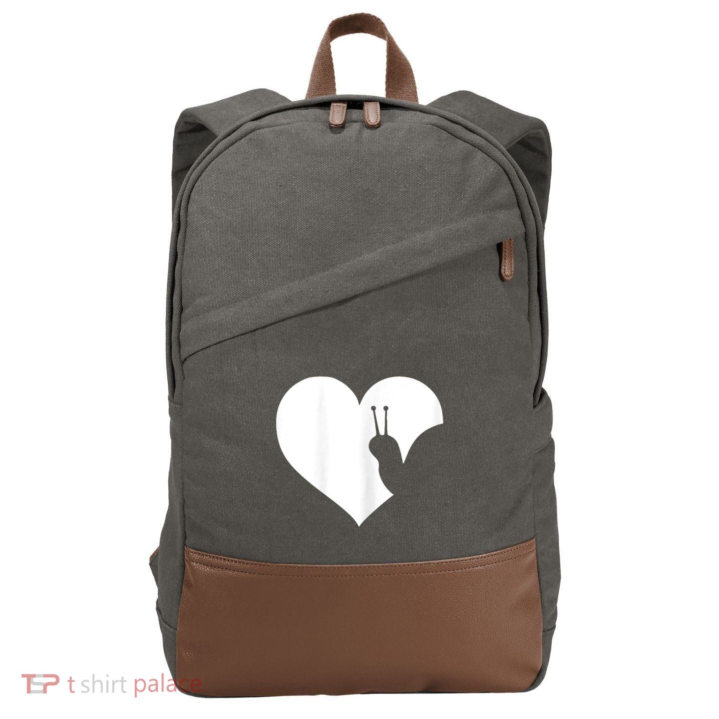 Snail Lover Gift Cotton Canvas Backpack