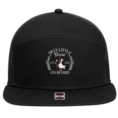 Silly Little Goose On Board EST 2025 Pregnancy Announcement 7 Panel Mesh Trucker Snapback Hat
