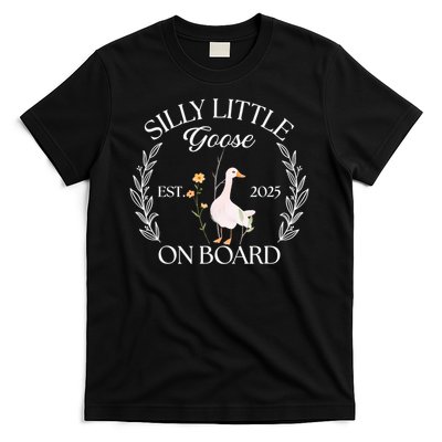 Silly Little Goose On Board EST 2025 Pregnancy Announcement T-Shirt