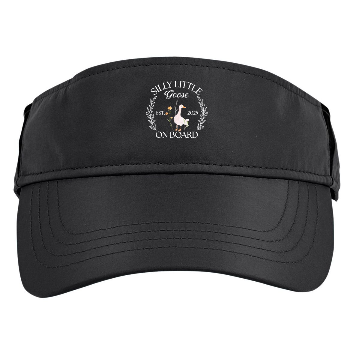 Silly Little Goose On Board EST 2025 Pregnancy Announcement Adult Drive Performance Visor
