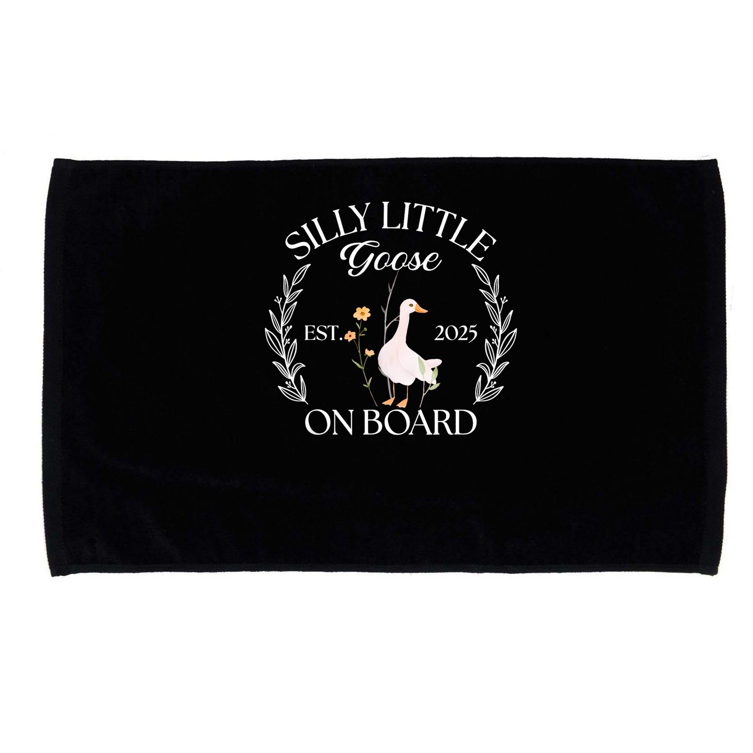 Silly Little Goose On Board EST 2025 Pregnancy Announcement Microfiber Hand Towel