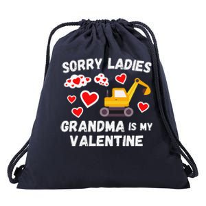 Sorry Ladies Grandma Is My Valentine Days Excavator Drawstring Bag