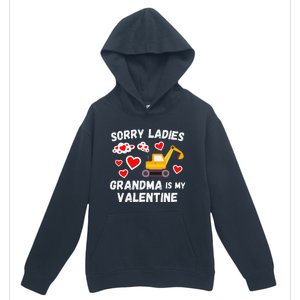 Sorry Ladies Grandma Is My Valentine Days Excavator Urban Pullover Hoodie