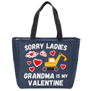 Sorry Ladies Grandma Is My Valentine Days Excavator Zip Tote Bag