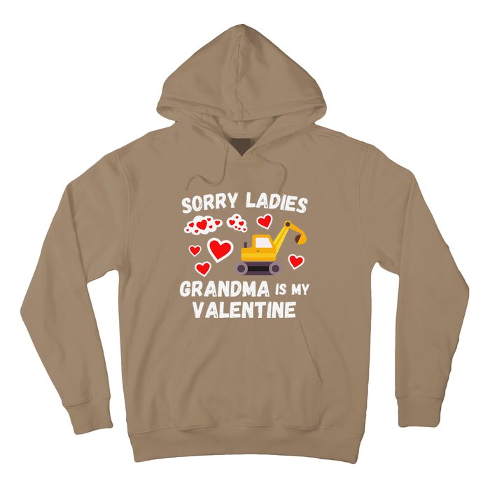 Sorry Ladies Grandma Is My Valentine Days Excavator Hoodie