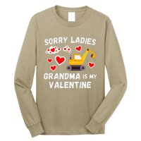 Sorry Ladies Grandma Is My Valentine Days Excavator Long Sleeve Shirt