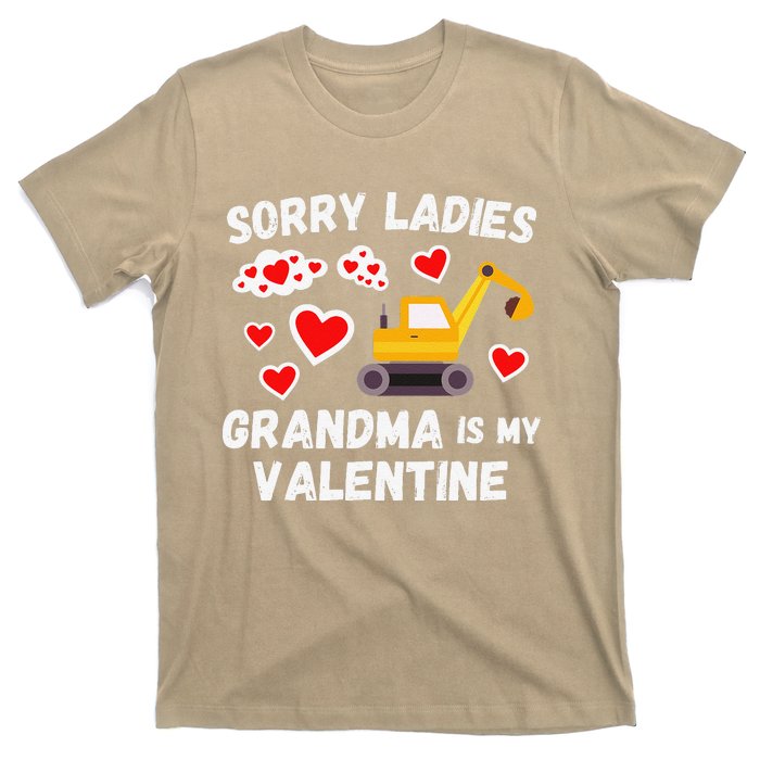 Sorry Ladies Grandma Is My Valentine Days Excavator T-Shirt