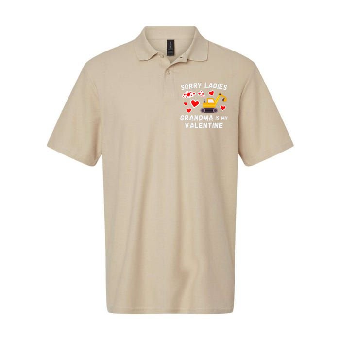 Sorry Ladies Grandma Is My Valentine Days Excavator Softstyle Adult Sport Polo