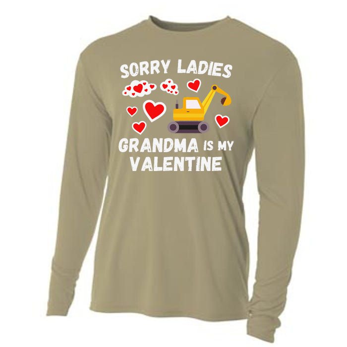 Sorry Ladies Grandma Is My Valentine Days Excavator Cooling Performance Long Sleeve Crew