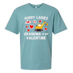 Sorry Ladies Grandma Is My Valentine Days Excavator Sueded Cloud Jersey T-Shirt