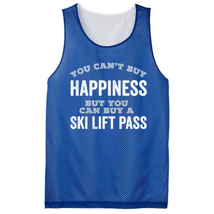 Ski Lover Gift Idea Skiing Cant Buy Happiness Ski Lift Pass Great Gift Mesh Reversible Basketball Jersey Tank