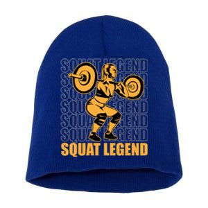 Squat Legend Gym Squat Powerlifting Cute Gift Short Acrylic Beanie