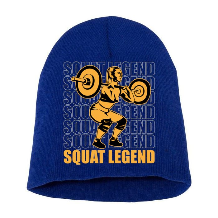 Squat Legend Gym Squat Powerlifting Cute Gift Short Acrylic Beanie