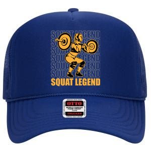 Squat Legend Gym Squat Powerlifting Cute Gift High Crown Mesh Back Trucker Hat