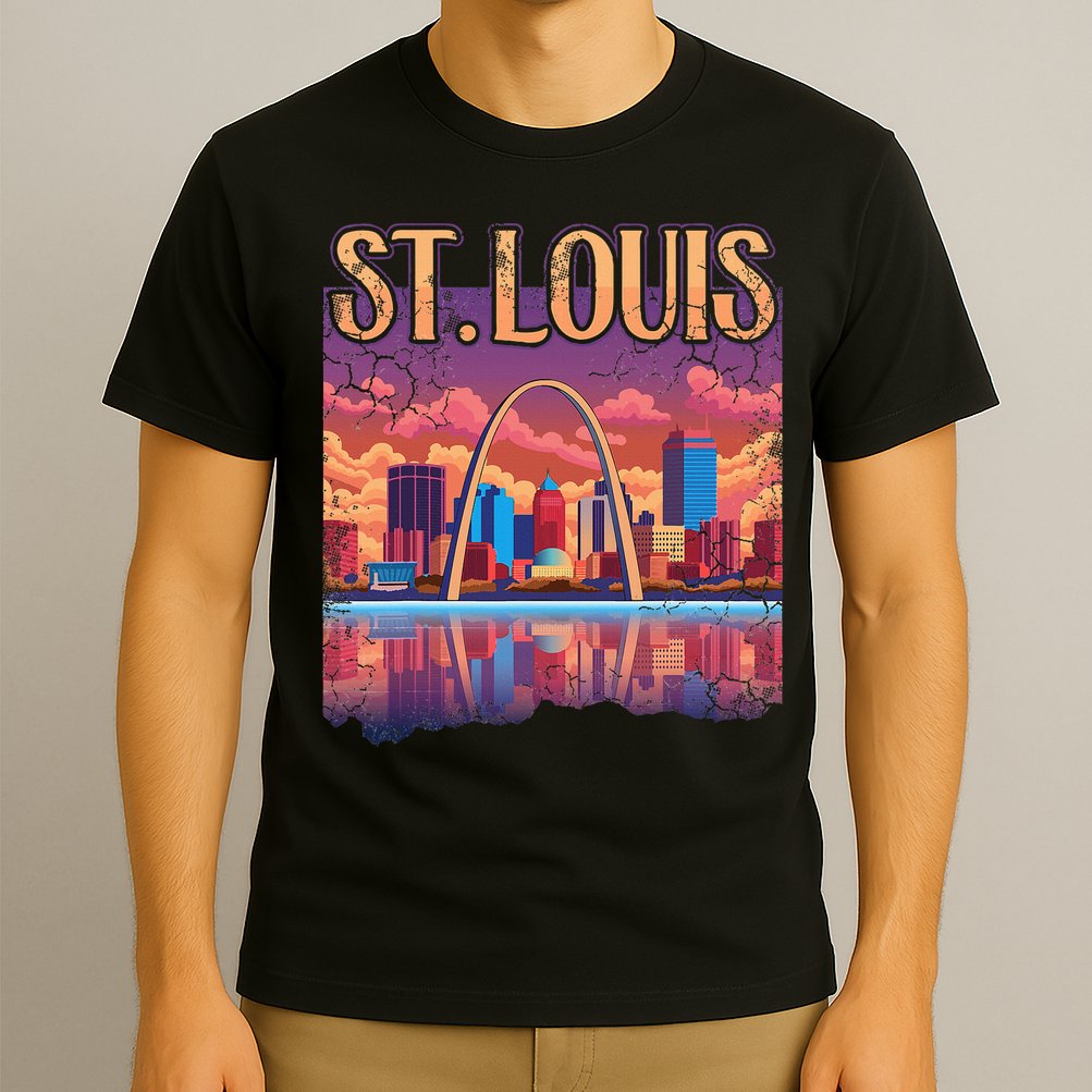St Louis Gateway Arch Missouri Cityscape Skyline T-Shirt