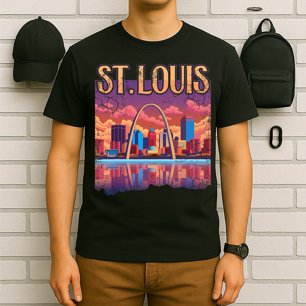 St Louis Gateway Arch Missouri Cityscape Skyline T-Shirt