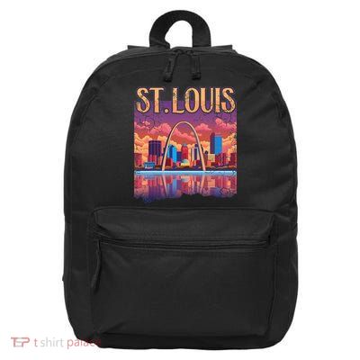 St Louis Gateway Arch Missouri Cityscape Skyline 16 in Basic Backpack
