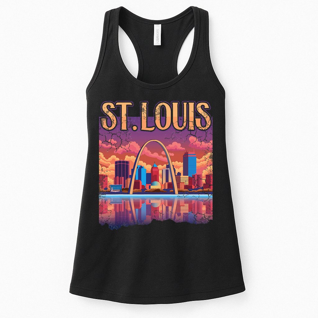 St Louis Gateway Arch Missouri Cityscape Skyline Womens Tank Top