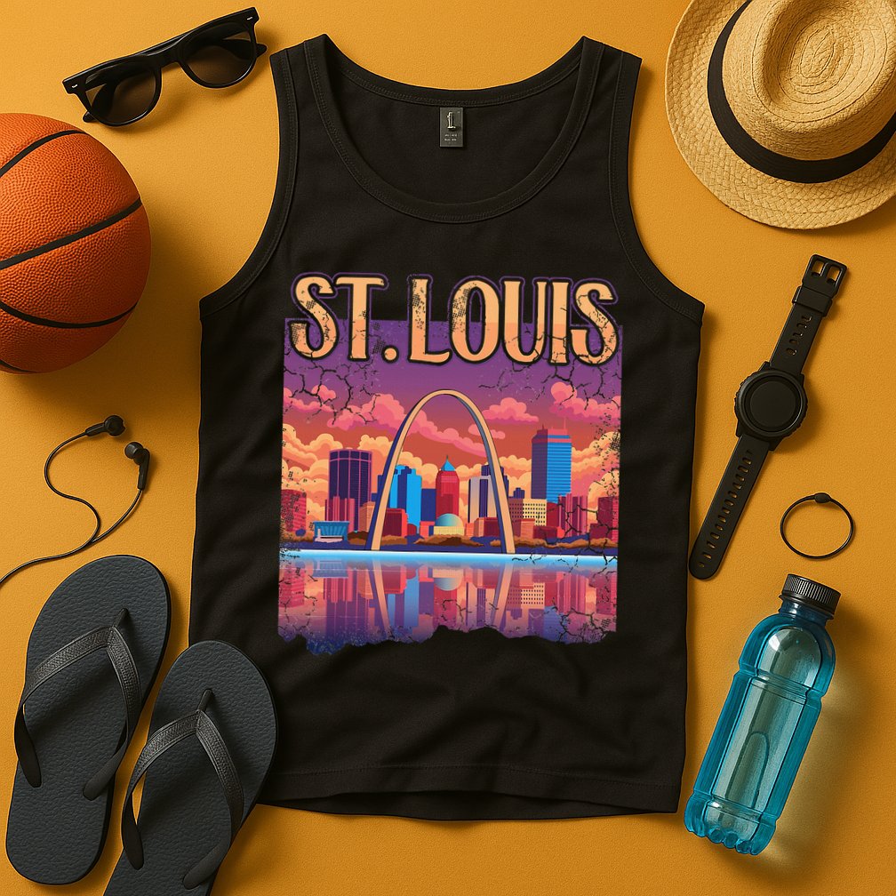 St Louis Gateway Arch Missouri Cityscape Skyline Tank Top