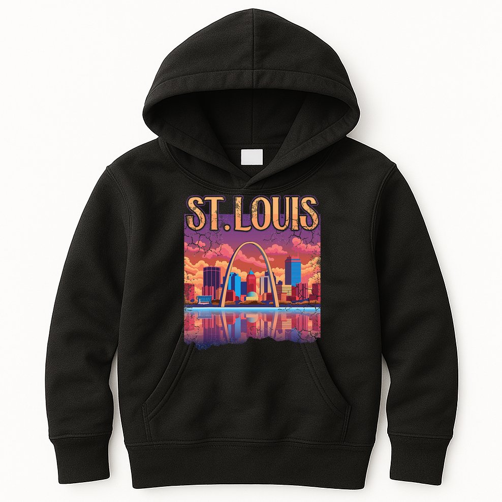 St Louis Gateway Arch Missouri Cityscape Skyline Kids Hoodie