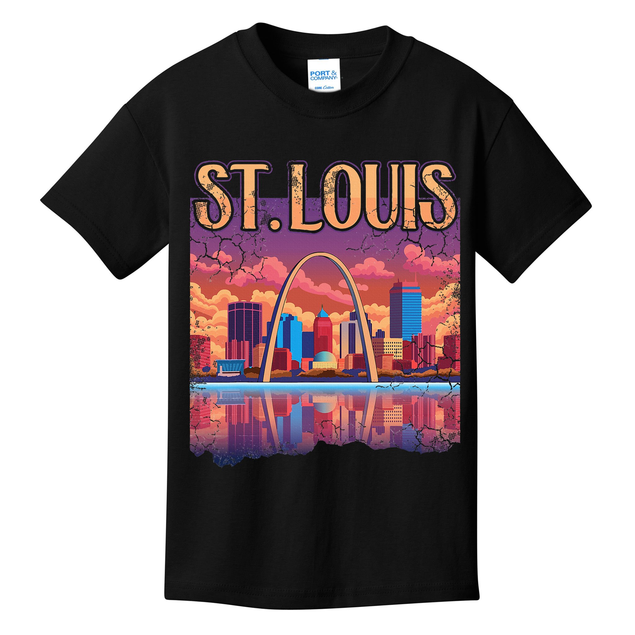 St Louis Gateway Arch Missouri Cityscape Skyline Kids T-Shirt