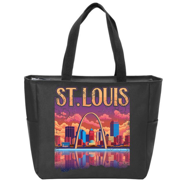St Louis Gateway Arch Missouri Cityscape Skyline Zip Tote Bag
