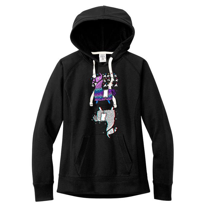 Stranger Lama Glitch Women's Fleece Hoodie